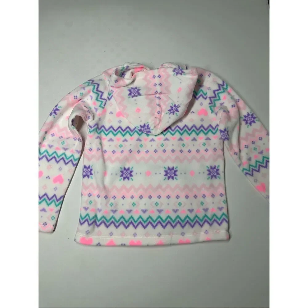 NWT The Children's Place Girl Fleece Hooded Pullover Patterned Fairsile Size S